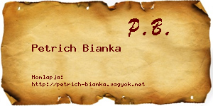 Petrich Bianka névjegykártya